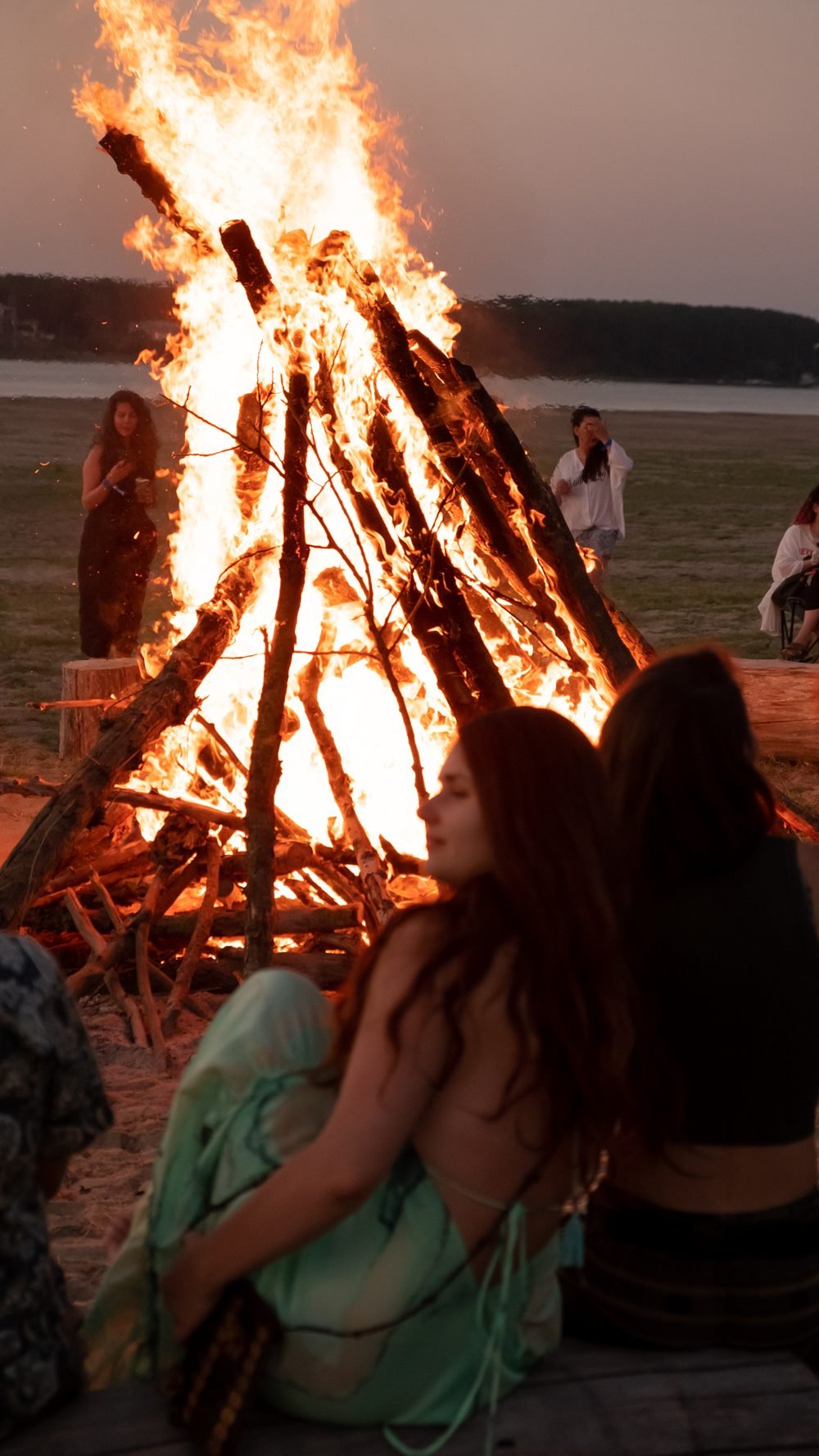 The bonfire by the water