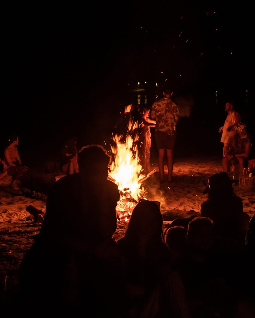 The fire on the beach