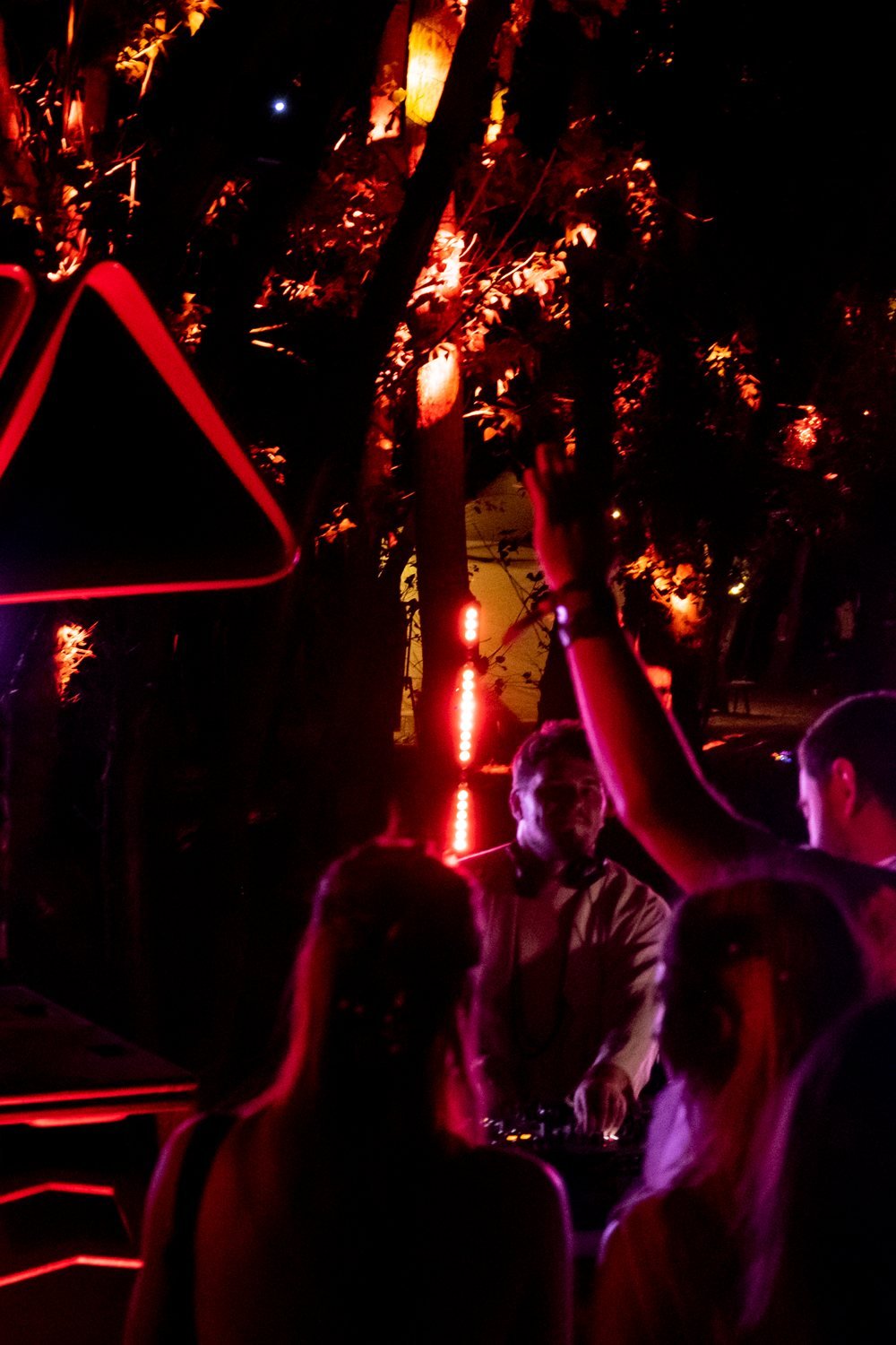 The dancefloor under coloured light